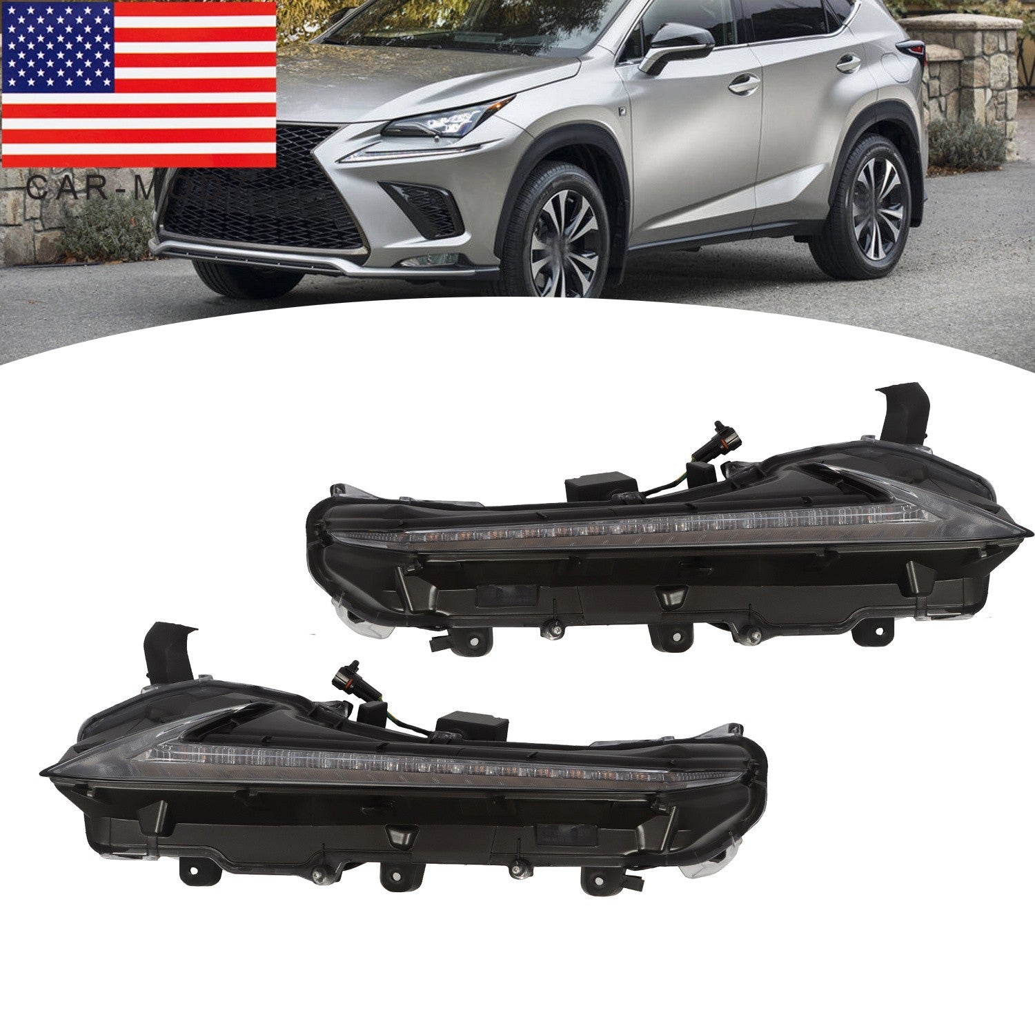 2015-21 Lexus NX200t/300/300h Left & Right Fog Light DRL Daytime Running Lights