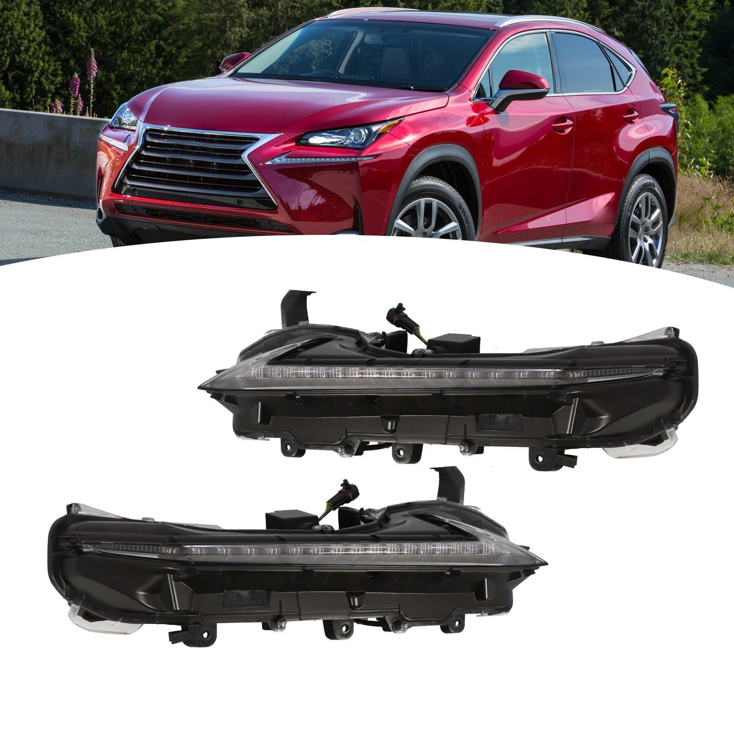 2015-21 Lexus NX200t/300/300h Left & Right Fog Light DRL Daytime Running Lights
