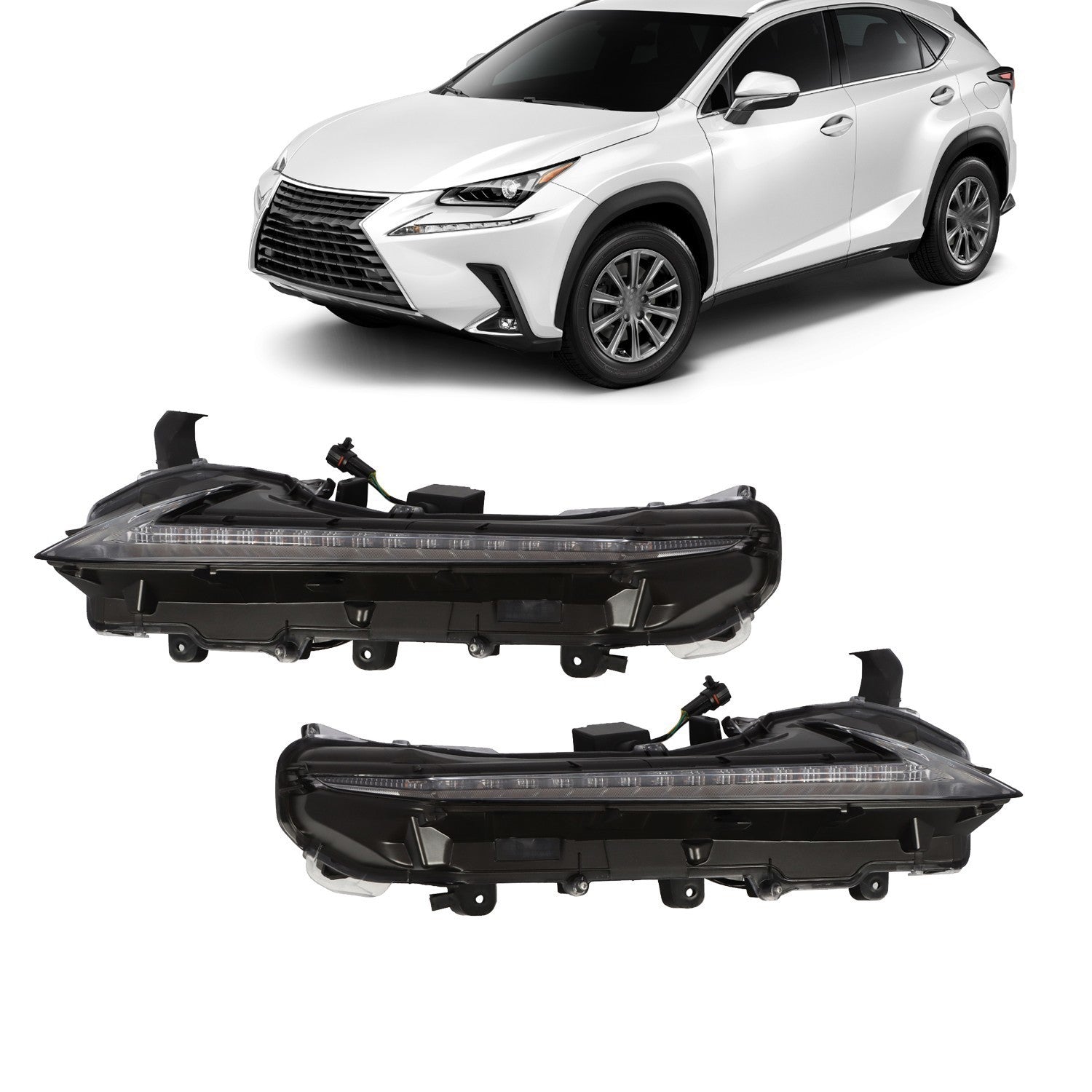2015-21 Lexus NX200t/300/300h Left & Right Fog Light DRL Daytime Running Lights