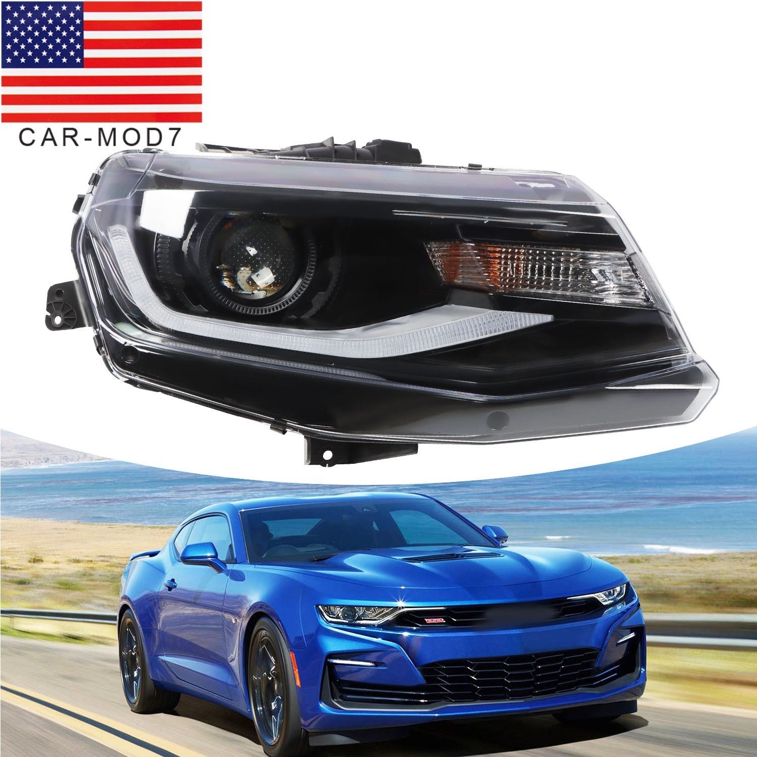 2016-2022 Chevy Camaro Right Passenger HID LED DRL Projector Headlight