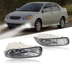 2003-04 Toyota Corolla Fog Lights Clear Lens Bumper Driving Lamps Pair