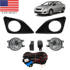 2009-2010 Toyota Corolla Clear Bumper Fog Lights Pair with Switch