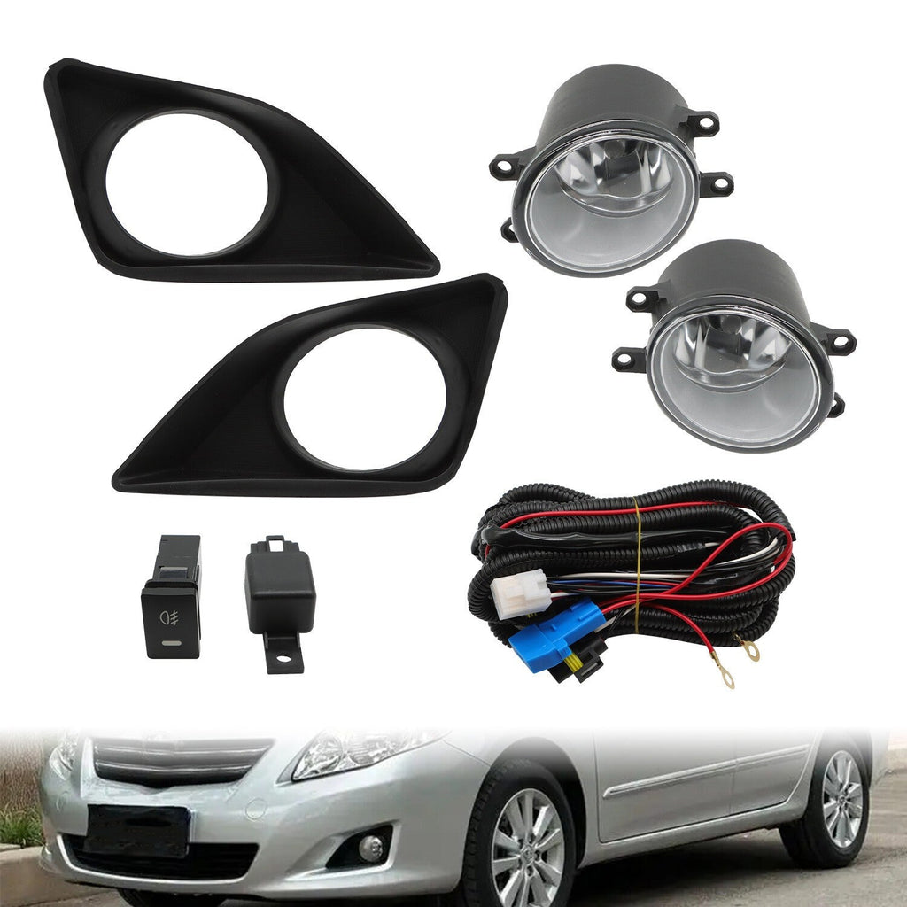 2009-2010 Toyota Corolla Clear Bumper Fog Lights Pair with Switch