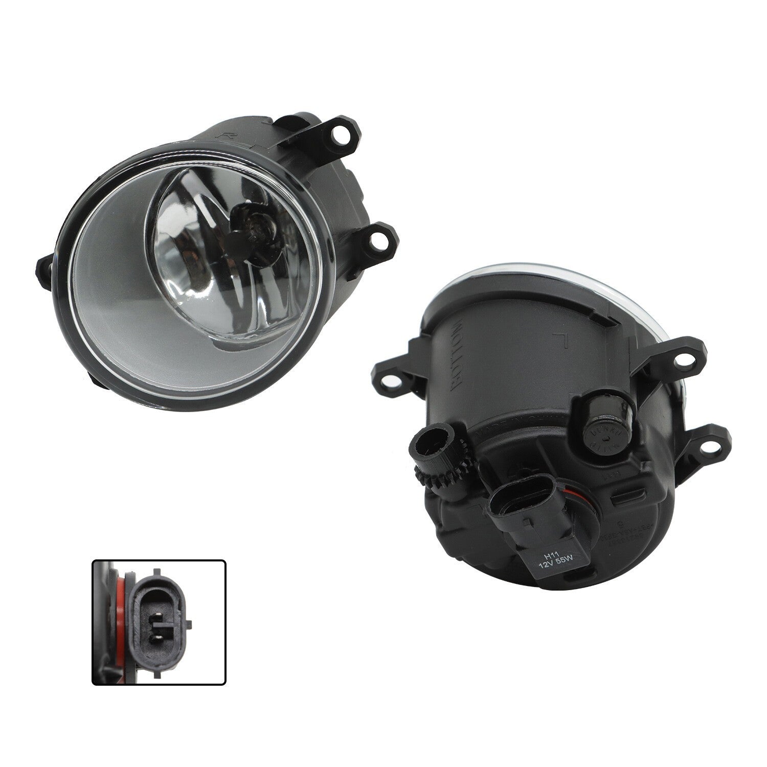 2009-2010 Toyota Corolla Clear Bumper Fog Lights Pair with Switch