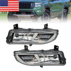 2022-2024 Nissan Frontier Front Clear Fog Light Bumper Lamps Without Wiring
