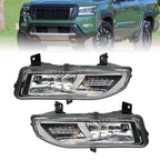 2022-2024 Nissan Frontier Front Clear Fog Light Bumper Lamps Without Wiring