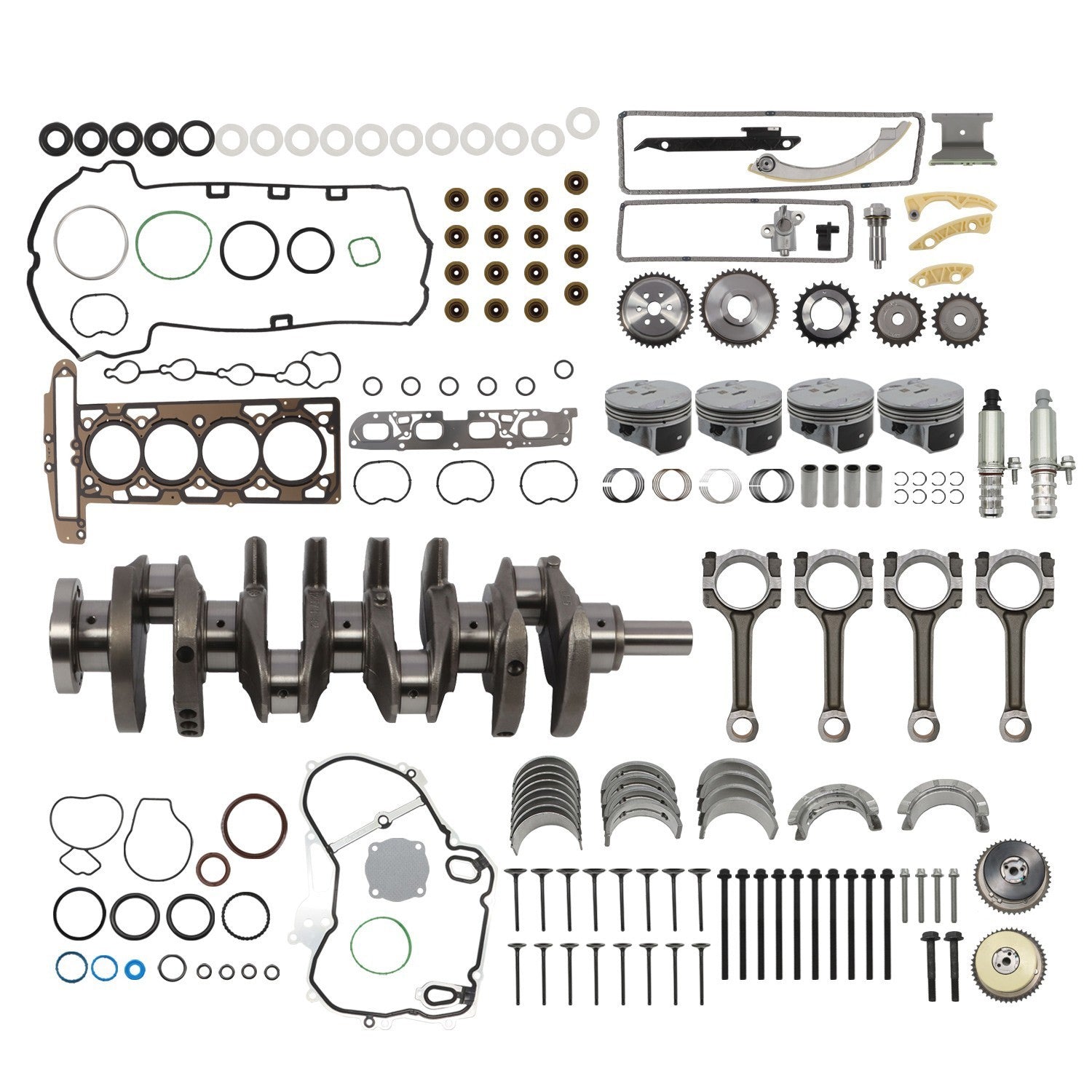 Chevy Buick GMC 2.4L Engine Rebuild Kit w/ Rods & Timing Chain VVT