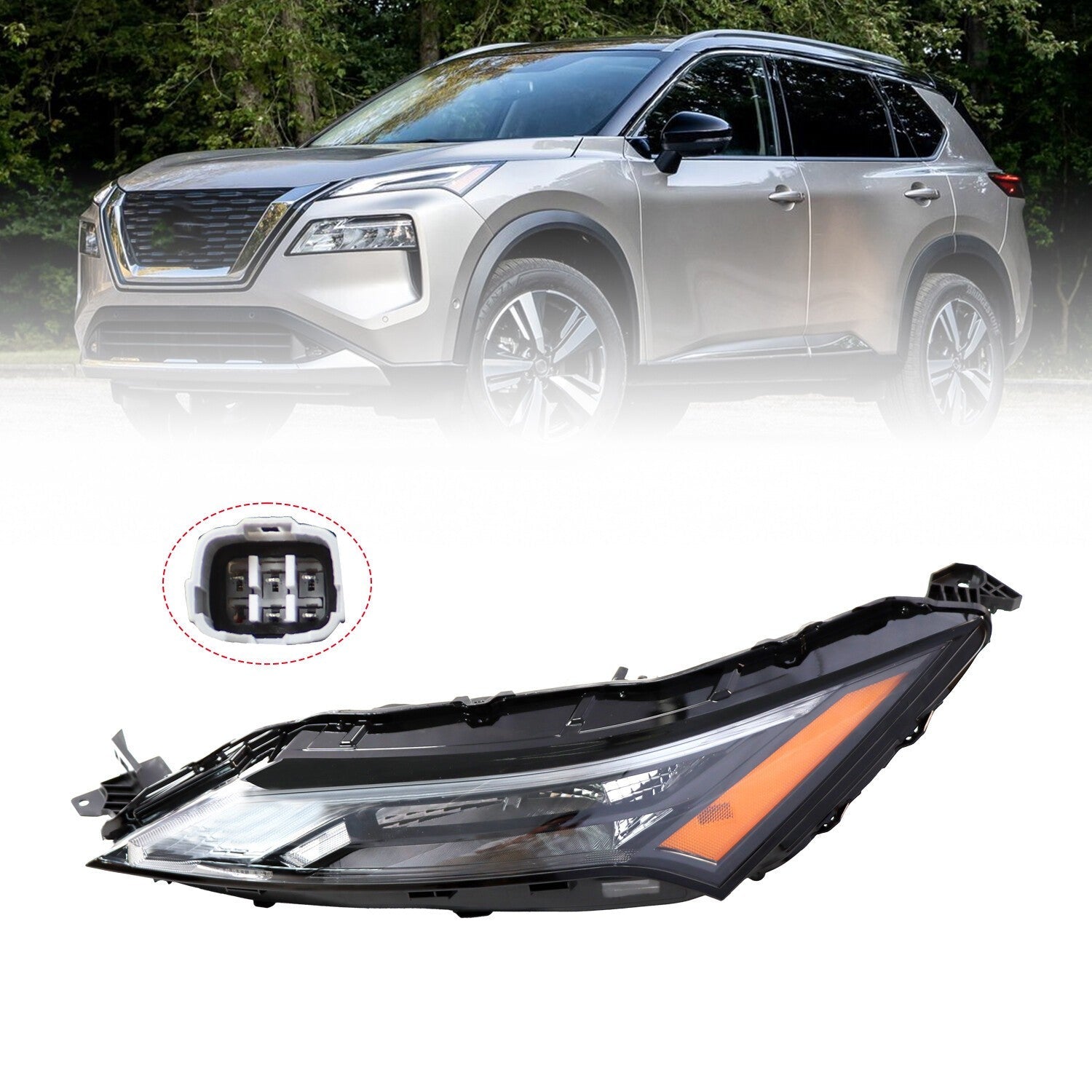 2021-2023 Nissan Rogue Left LED DRL Headlight w/Halogen Signal Light