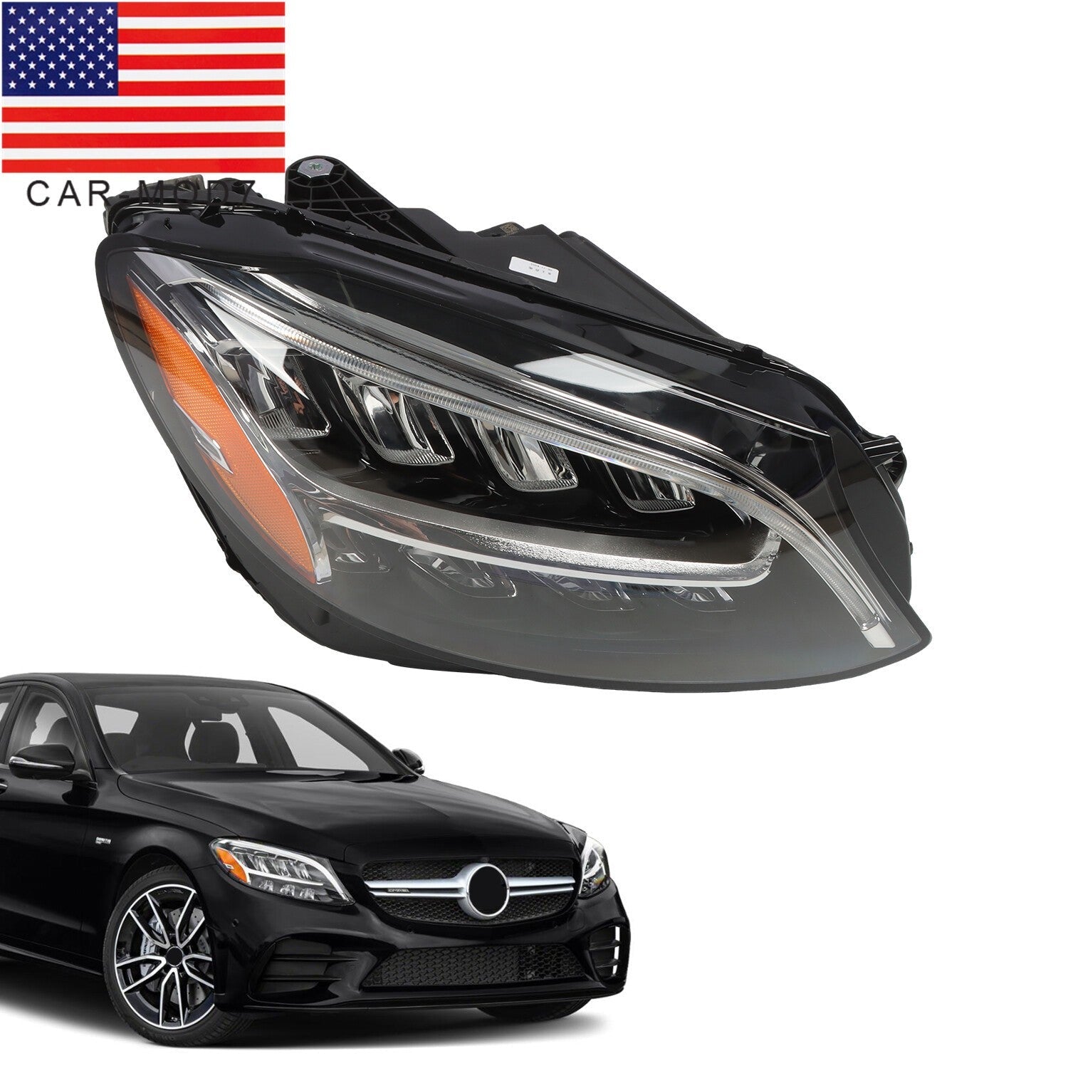 2019-2021 Mercedes-Benz C300 C43 W205 Right LED Headlight Passenger Side