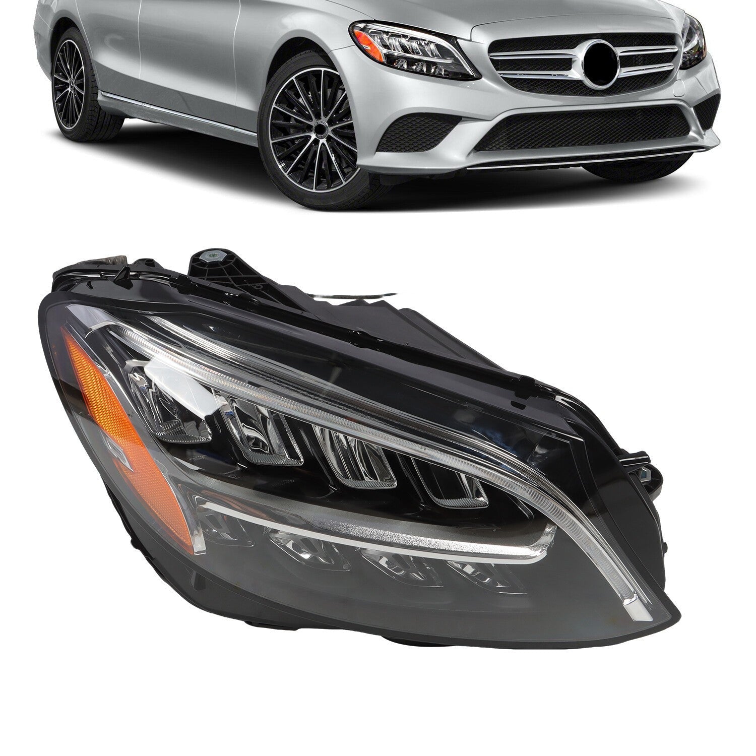 2019-2021 Mercedes-Benz C300 C43 W205 Right LED Headlight Passenger Side