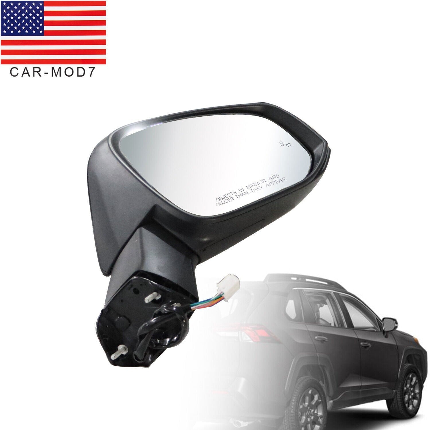 2019-2024 Toyota RAV4 Passenger Side Exterior Mirror Cap with BSD Signal