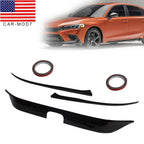 2022-2024 Honda Civic Gloss Black Front Bumper Grill Trim Cover Garnish