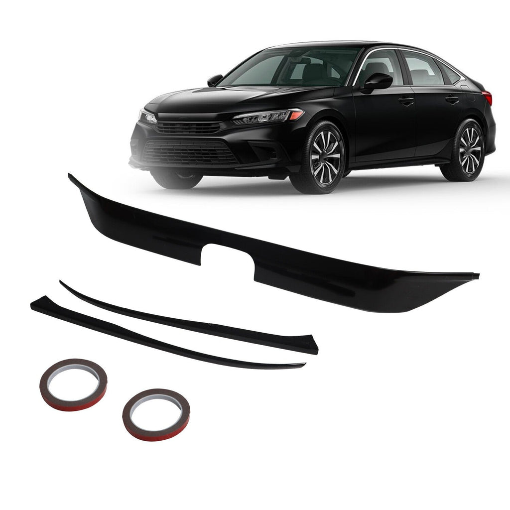 2022-2024 Honda Civic Gloss Black Front Bumper Grill Trim Cover Garnish