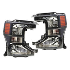 2020-2022 Ford F250 F350 SuperDuty Black Halogen Headlights Left & Right Side