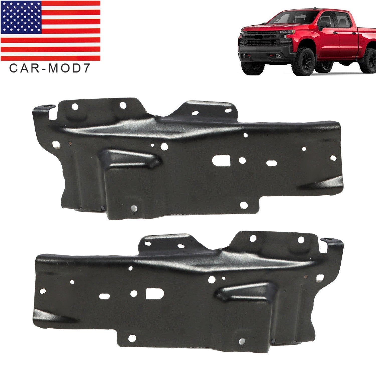 2019-2021 Silverado 1500 Front Bumper Bracket Black 84219064 84219063