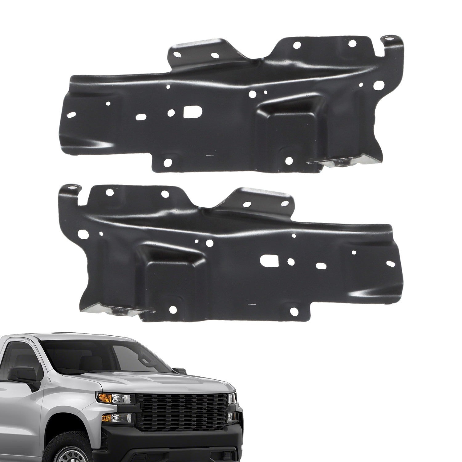 2019-2021 Silverado 1500 Front Bumper Bracket Black 84219064 84219063