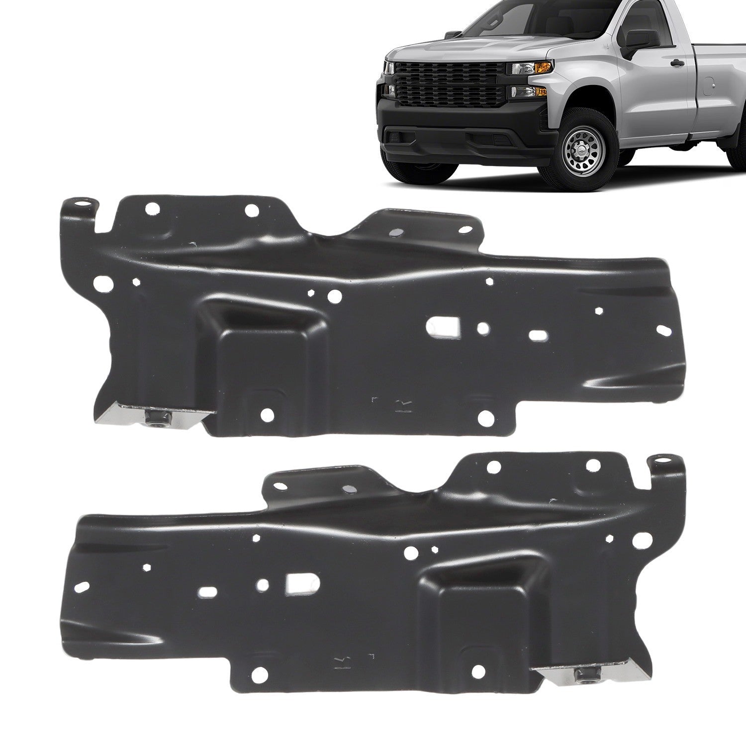 2019-2021 Silverado 1500 Front Bumper Bracket Black 84219064 84219063