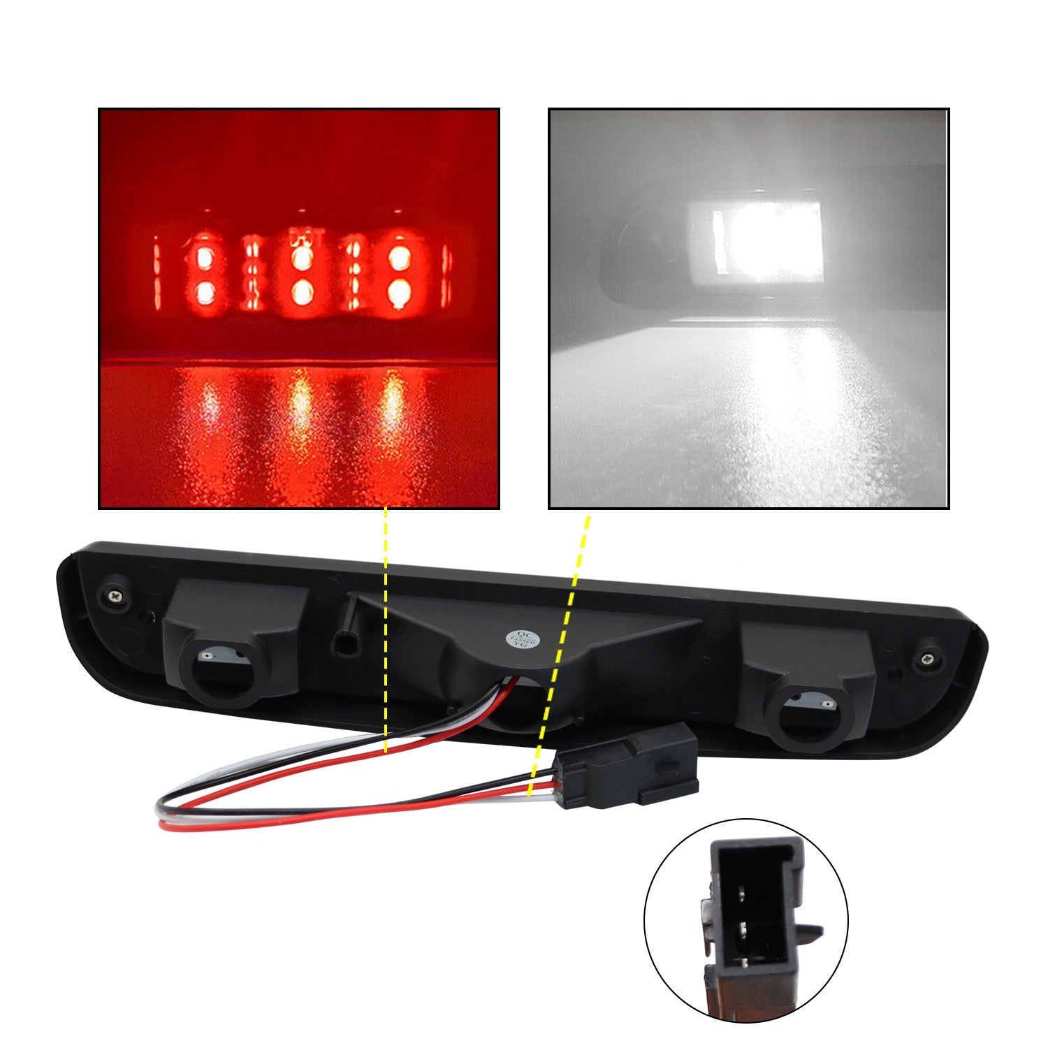 92-96 Ford F150 F250 Bronco Smoke LED 3rd Brake Light Rear Cargo Lamp