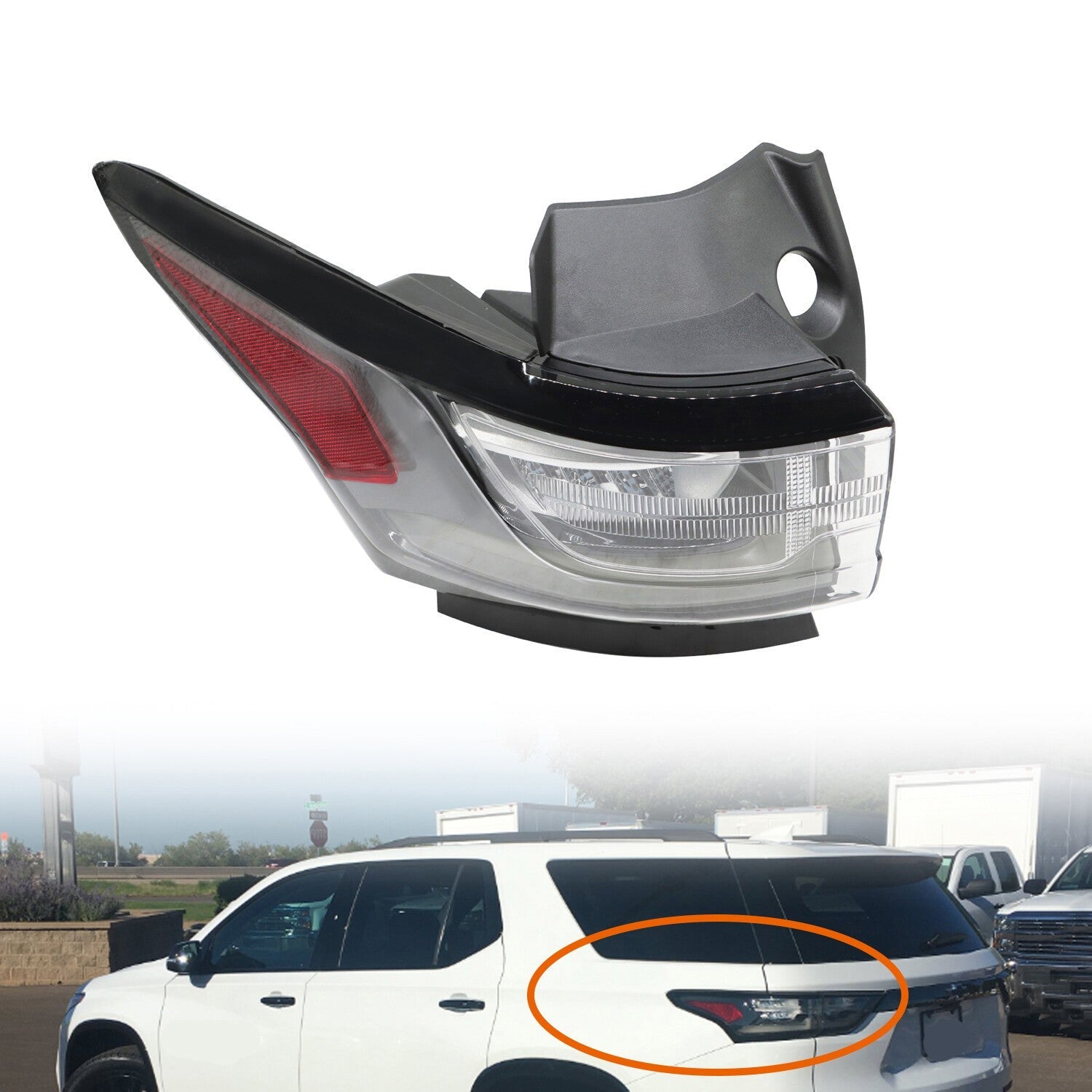 2018-2021 Chevy Traverse Driver Side LED Tail Light Outer LH w/ REDLINE