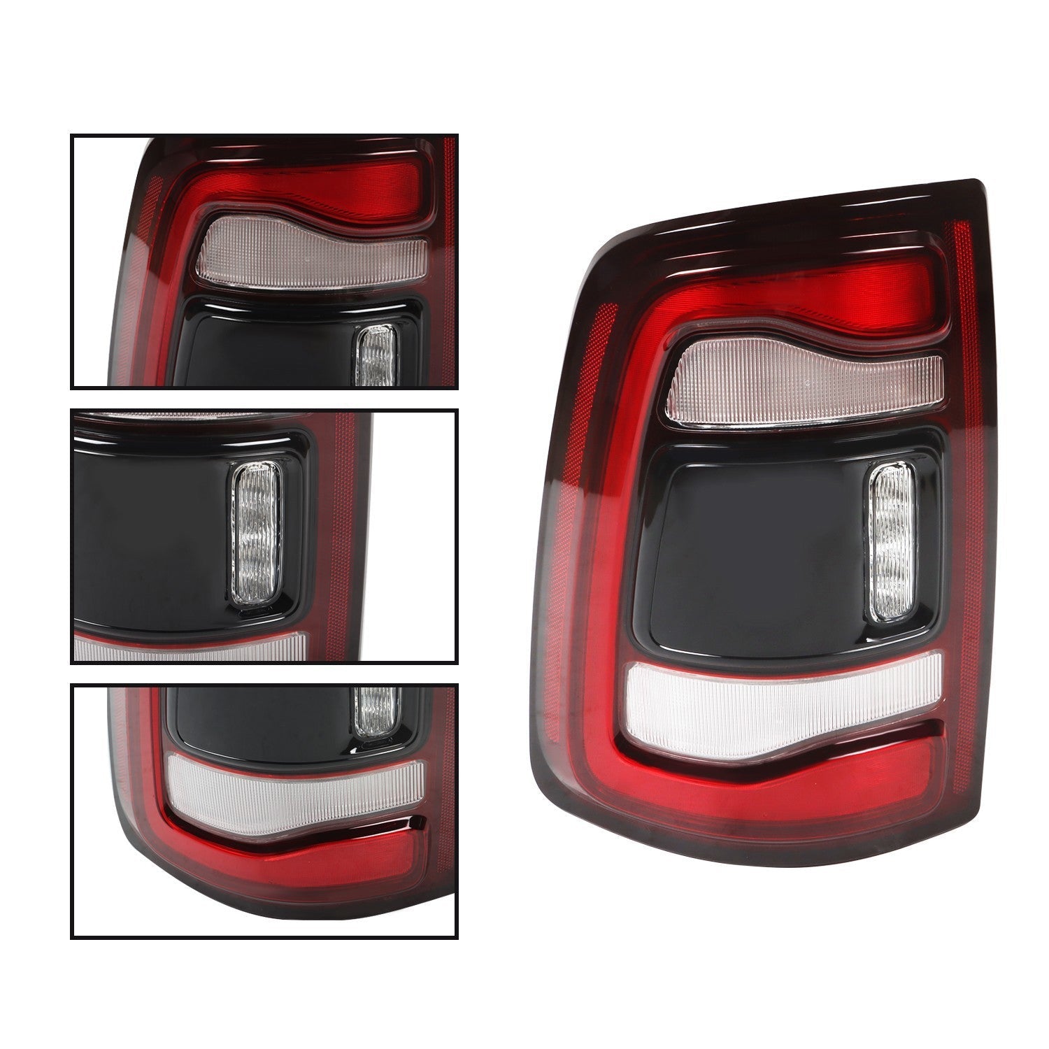 2019-2023 Dodge Ram 2500 3500 Driver Side Black LED Tail Light w/ Blind Spot