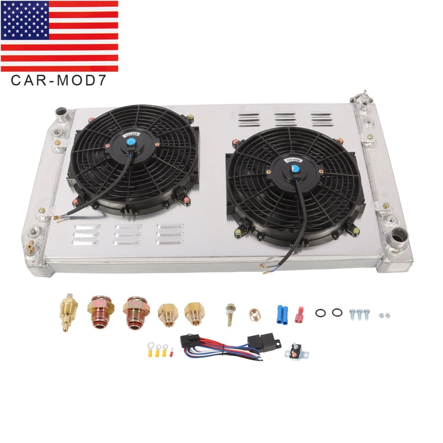 88-99 Chevy GMC C/K C1500 C2500 C3500 3-Row Radiator & Fan Shroud Kit 622
