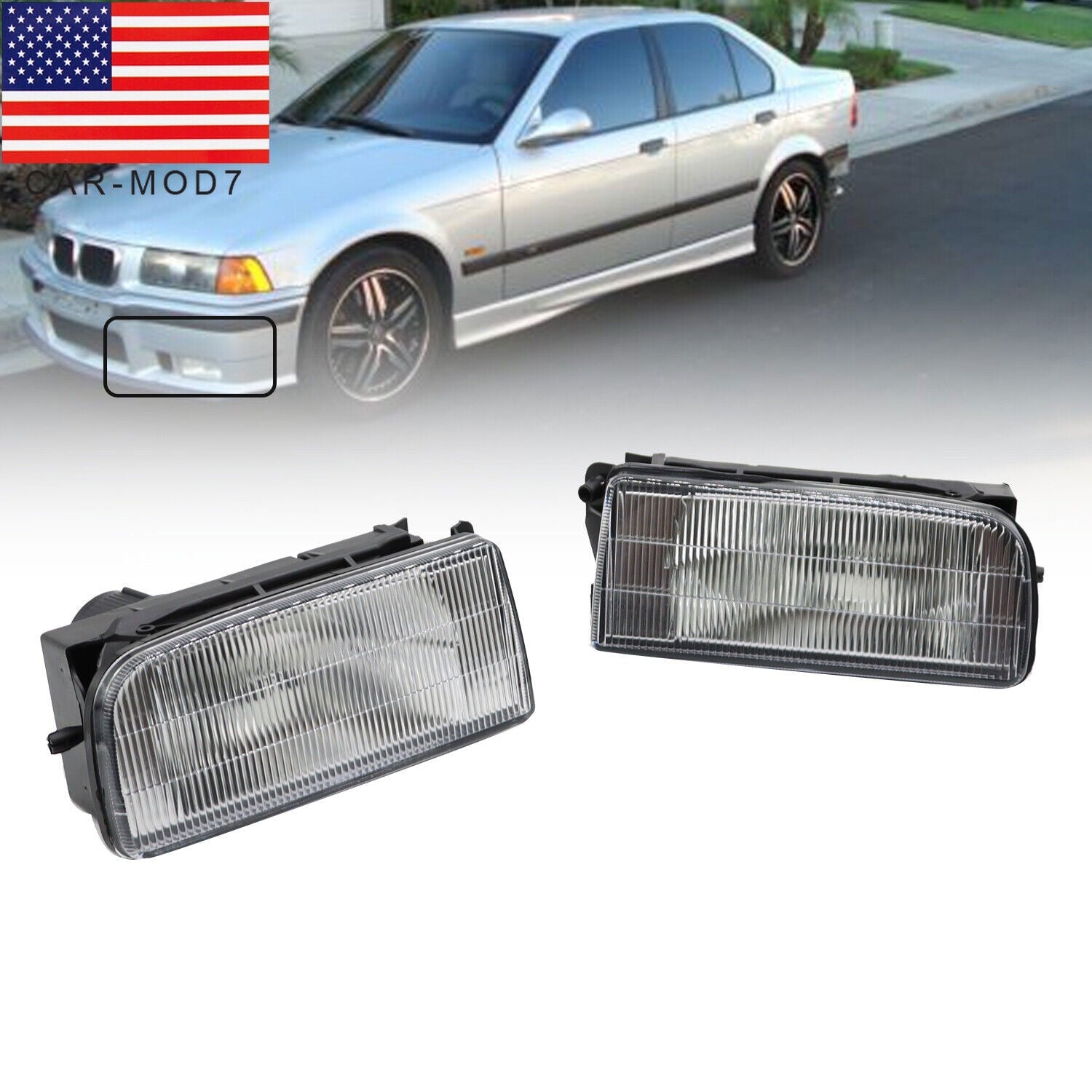 BMW E36 92-98 M3 318 325 Front Bumper Driving Fog Lights Replacement