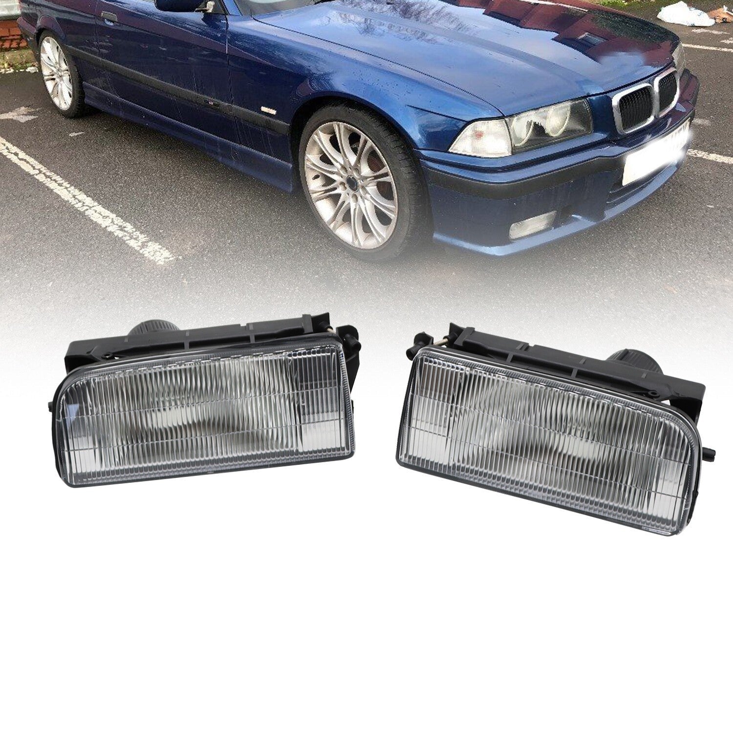 BMW E36 92-98 M3 318 325 Front Bumper Driving Fog Lights Replacement