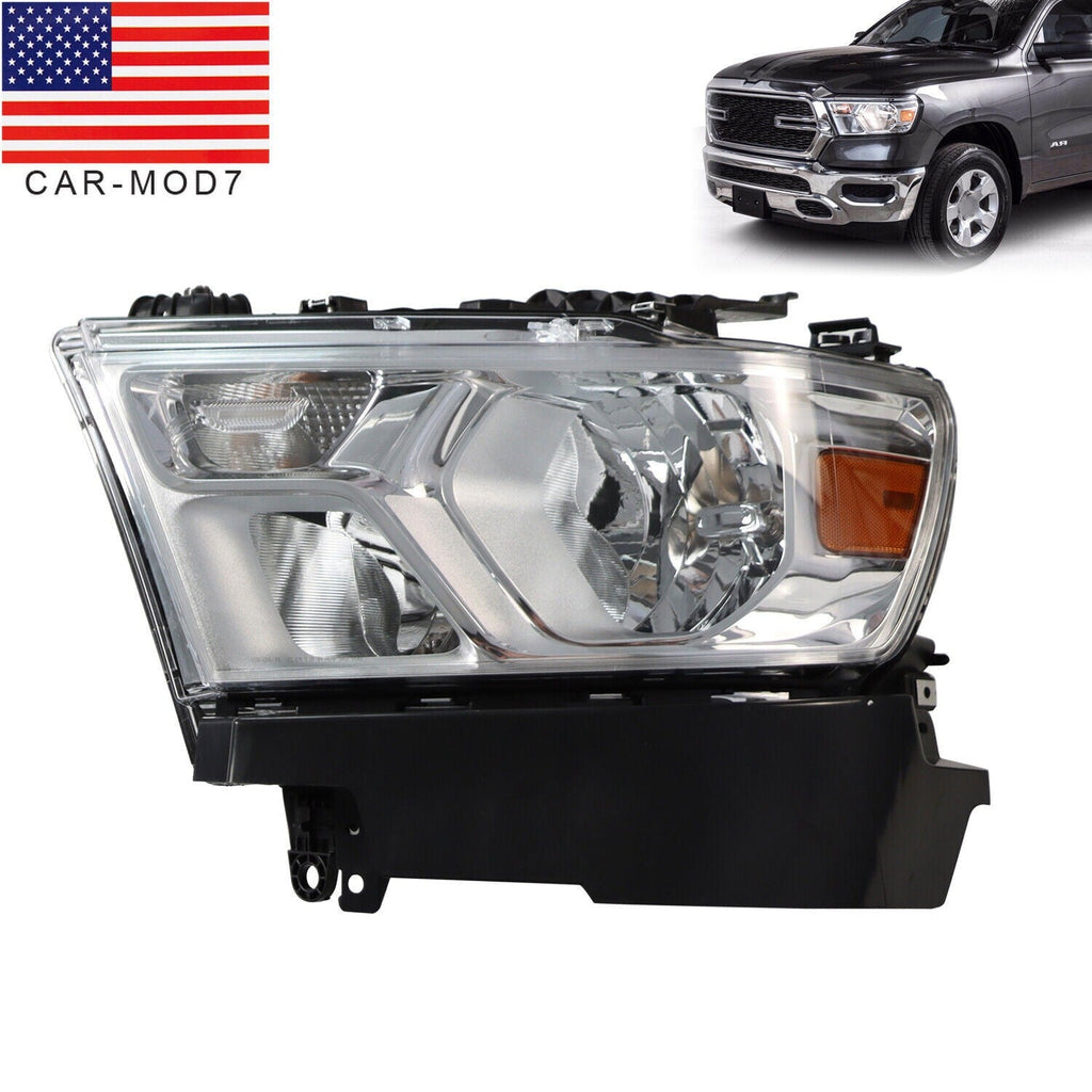 2019-2023 Dodge RAM 1500 Left Driver Chrome Halogen Headlight Headlamp