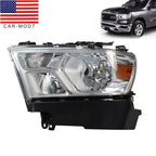 2019-2023 Dodge RAM 1500 Left Driver Chrome Halogen Headlight Headlamp