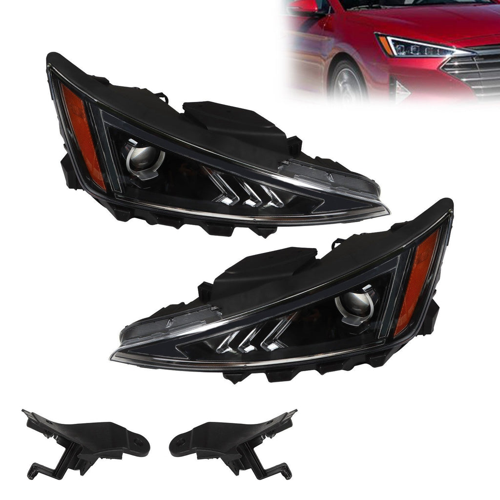 2019-2020 Hyundai Elantra Halogen Headlight Pair Left & Right RH+LH