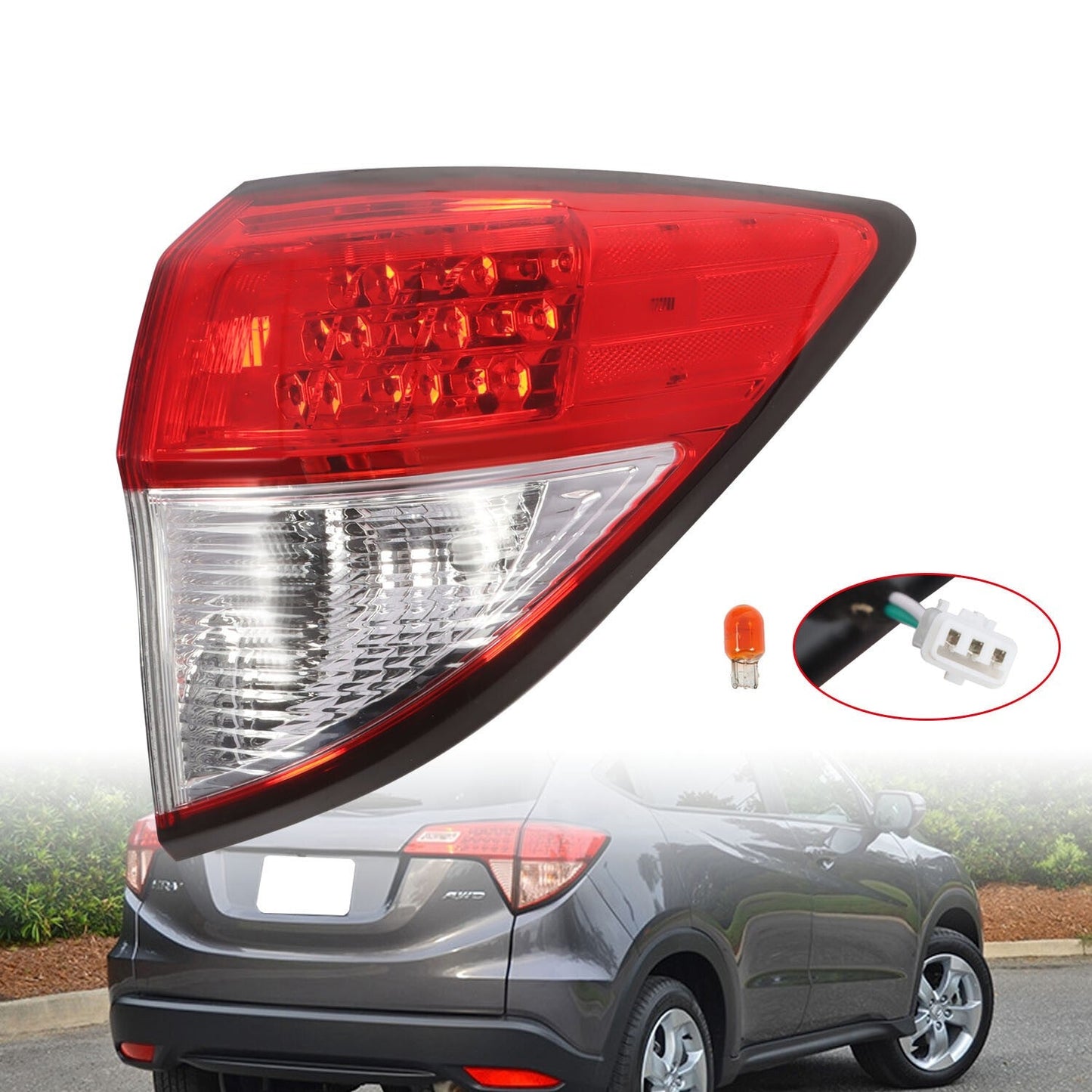 2019-2022 Honda HRV Outer Red LED Tail Light Passenger Side Lamp