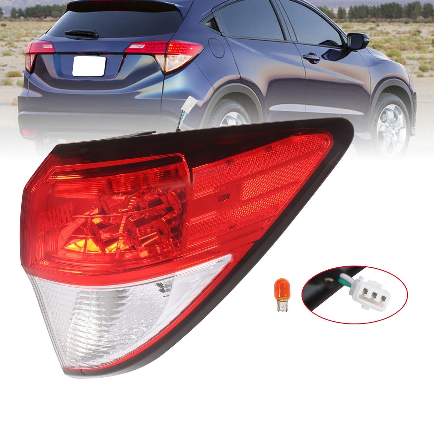 2019-2022 Honda HRV Outer Red LED Tail Light Passenger Side Lamp