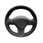 Tesla Model 3 Steering Wheel Cover Wrap Alcantara Suede Carbon Leather