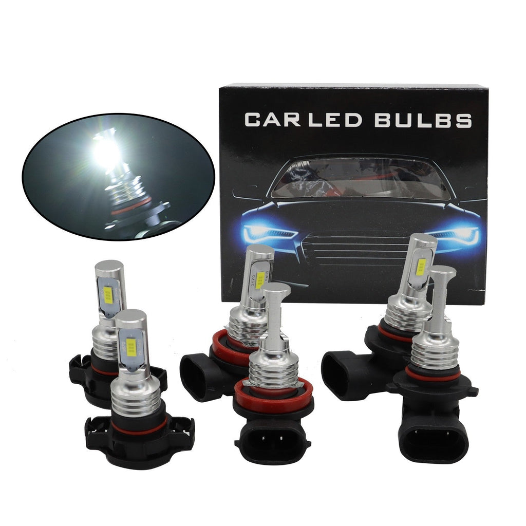 Chevy Suburban Tahoe 2007-2014 6x 6000K LED Headlight & Fog Light Bulbs