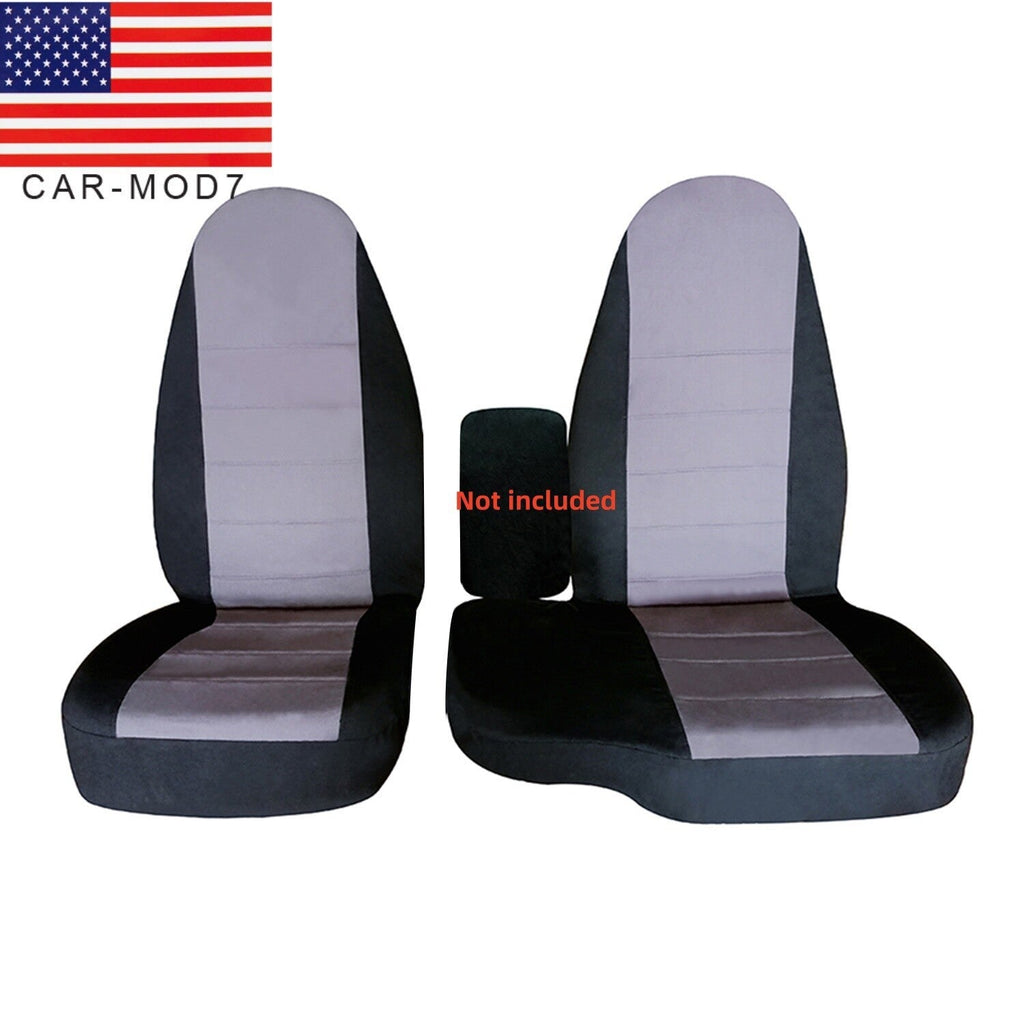 1998-2003 Ford Ranger 60/40 Highback Truck Seat Covers Black Silver Cotton
