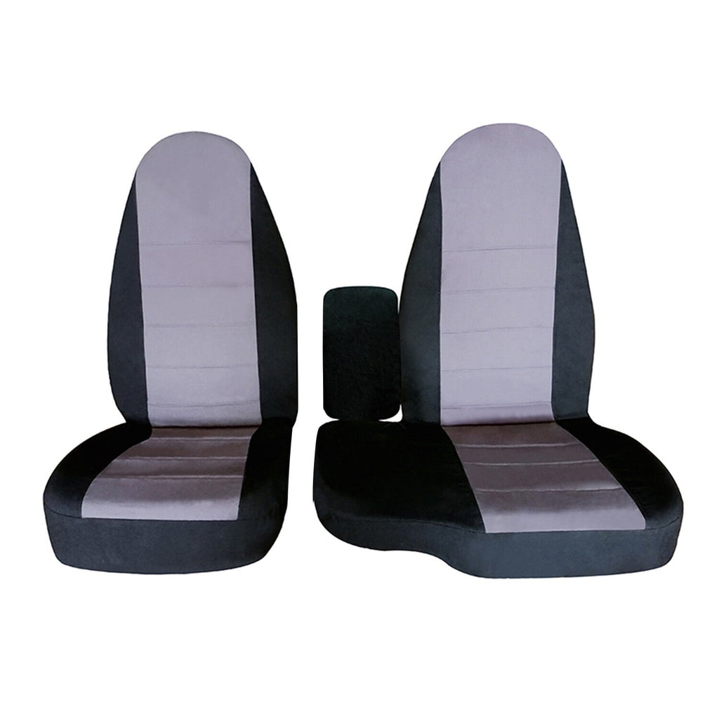 1998-2003 Ford Ranger 60/40 Highback Truck Seat Covers Black Silver Cotton