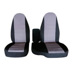 1998-2003 Ford Ranger 60/40 Highback Truck Seat Covers Black Silver Cotton