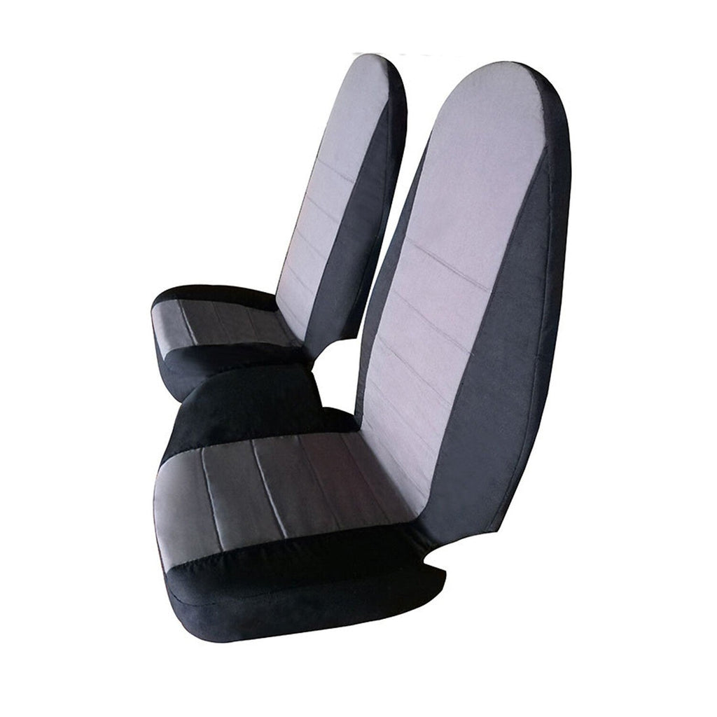 1998-2003 Ford Ranger 60/40 Highback Truck Seat Covers Black Silver Cotton