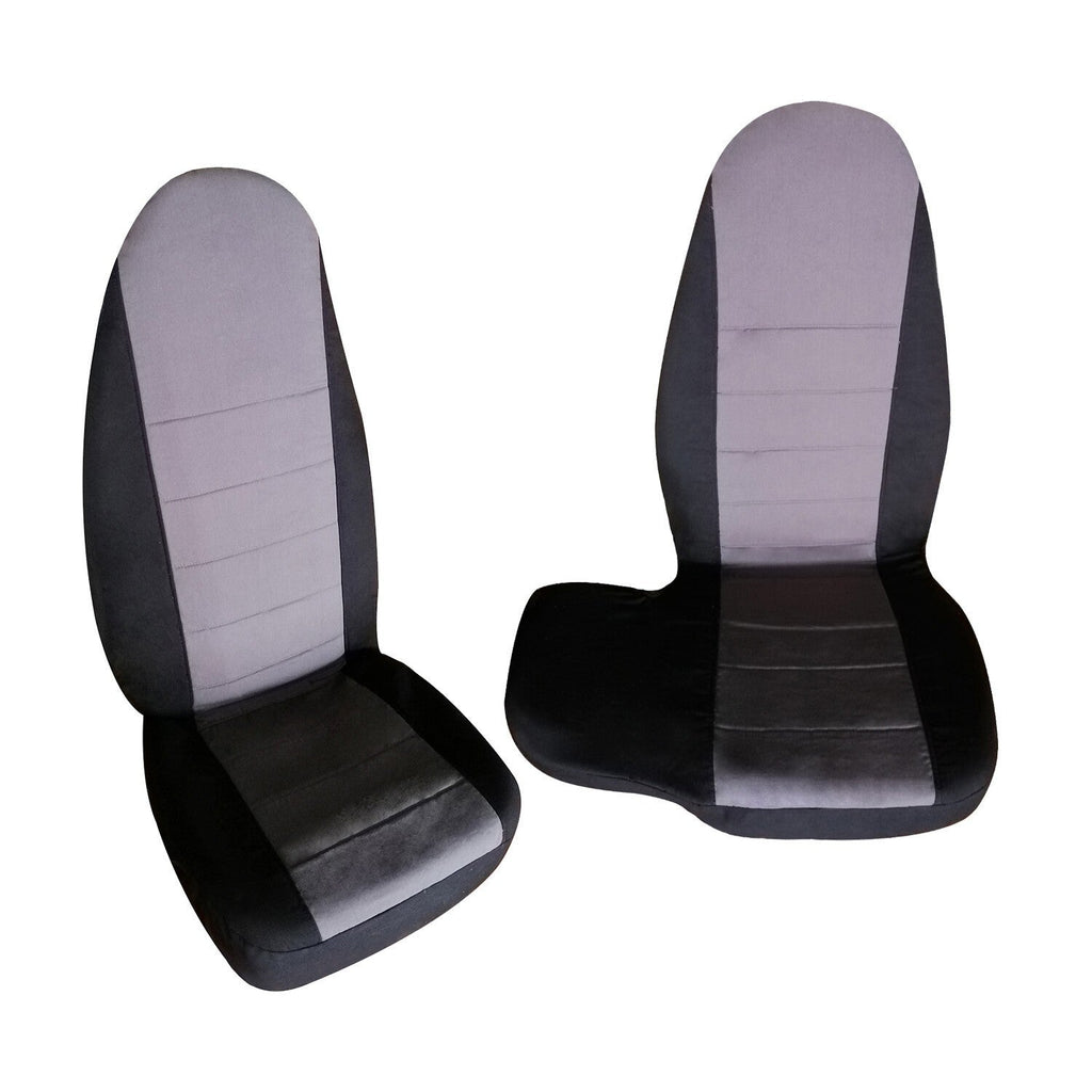 1998-2003 Ford Ranger 60/40 Highback Truck Seat Covers Black Silver Cotton