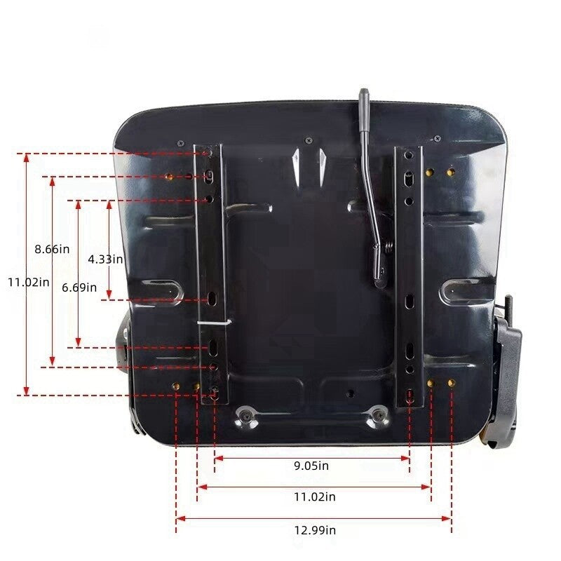 Forklift Seat with Seatbelt Adjustable Backrest Durable Replacement Part