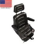 Adjustable Forklift Tractor Seat with Suspension, Backrest, Armrest & Safety Bel