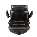 Adjustable Forklift Tractor Seat with Suspension, Backrest, Armrest & Safety Bel