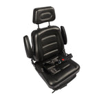 Adjustable Forklift Tractor Seat with Suspension, Backrest, Armrest & Safety Bel