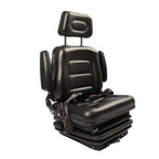 Adjustable Forklift Tractor Seat with Suspension, Backrest, Armrest & Safety Bel