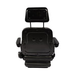 Adjustable Forklift Tractor Seat with Suspension, Backrest, Armrest & Safety Bel