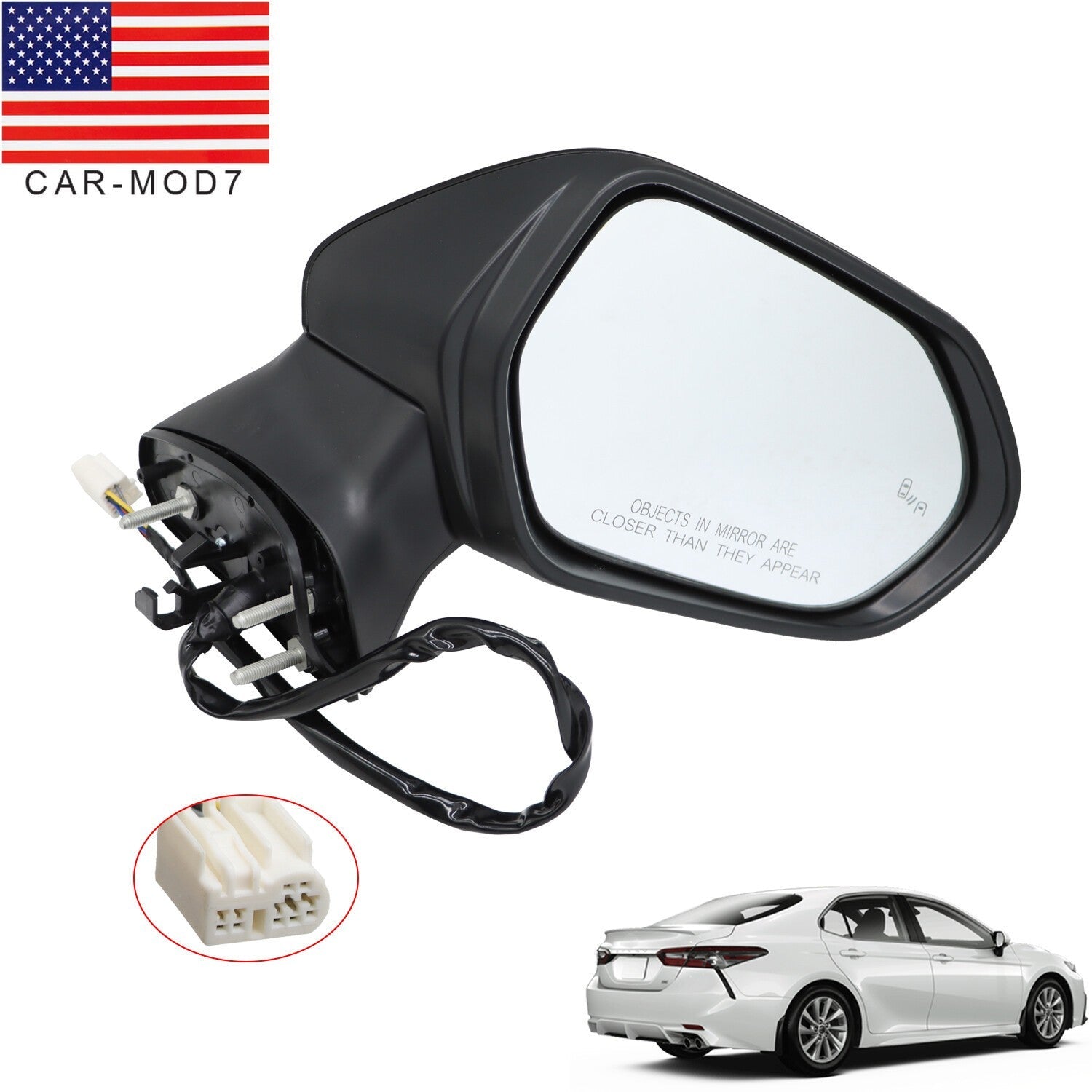 Toyota Camry 2018-2023 Passenger Side Power Heated Door Mirror Replacement