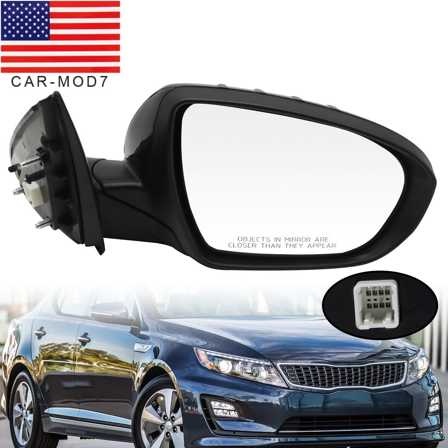 Kia Optima 2011-2013 Right Side Mirror Black 5Pin Turn Signal Replacement