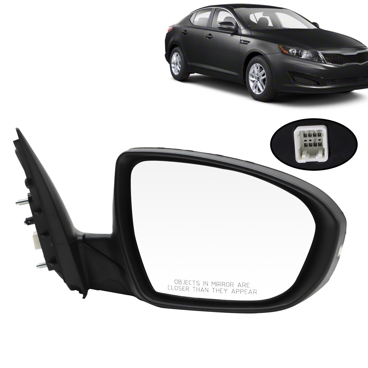 Kia Optima 2011-2013 Right Side Mirror Black 5Pin Turn Signal Replacement
