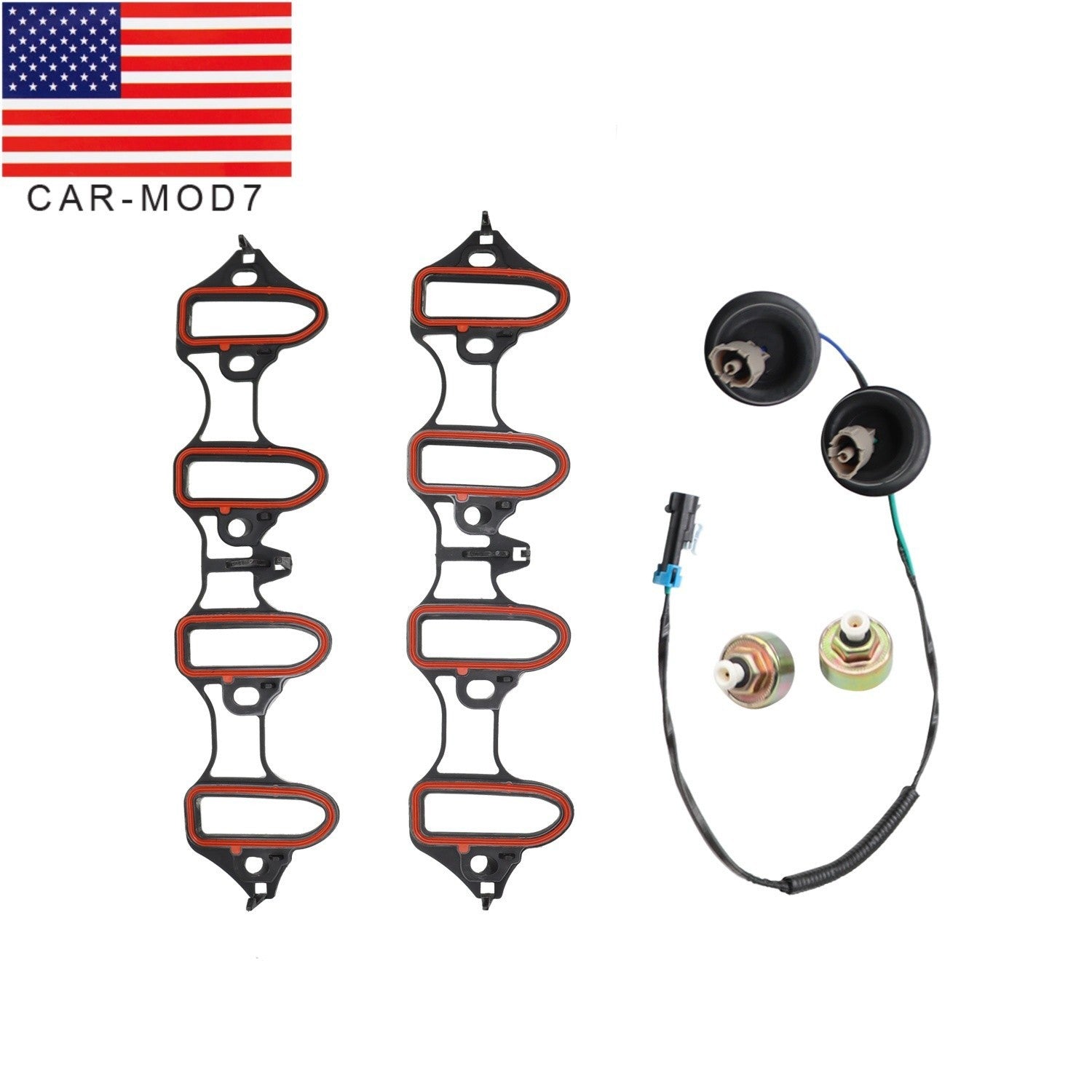Silverado Sierra 5PC Knock Sensor Harness & Intake Manifold Gasket Kit Set