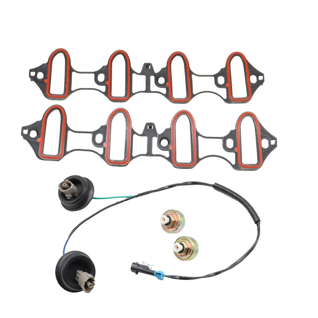 Silverado Sierra 5PC Knock Sensor Harness & Intake Manifold Gasket Kit Set